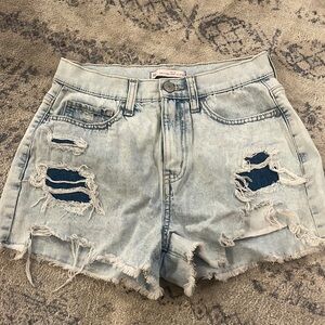 So jean shorts, light washed